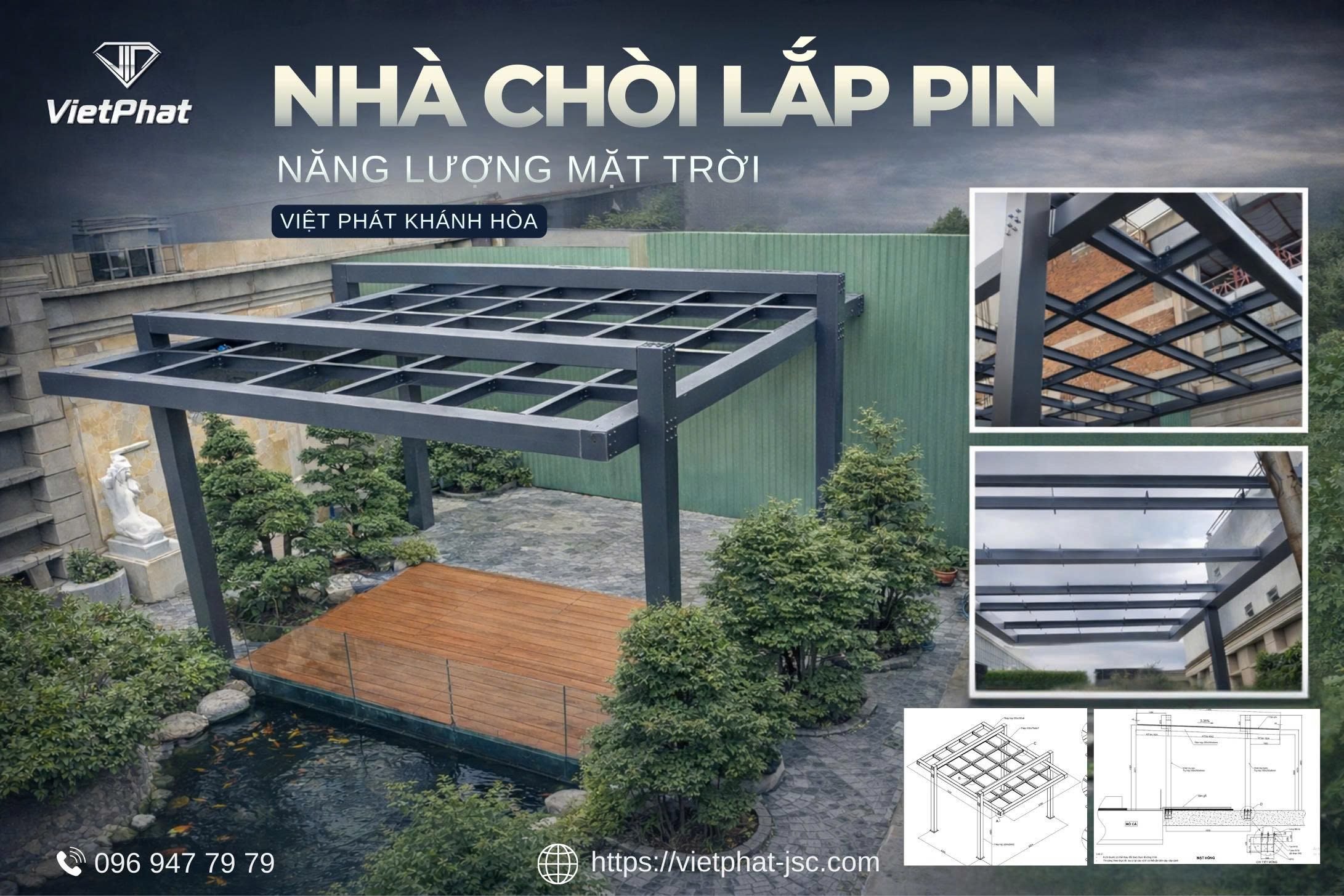 VIỆT PHÁT THI CÔNG NHÀ CHÒI LẮP PIN NĂNG LƯỢNG MẶT TRỜI